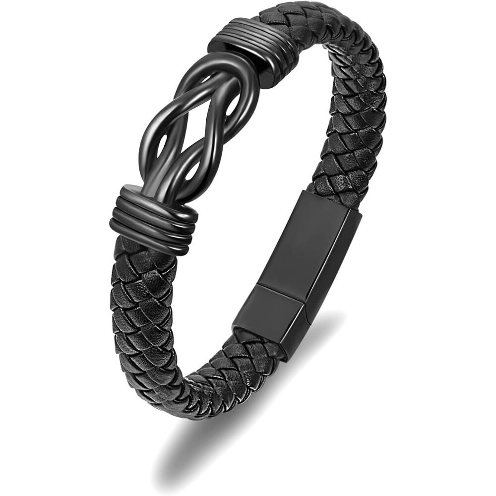 Urn Bracelet for Ashes Leather Cremation Bracelet for Human Ashes Stainless Stee